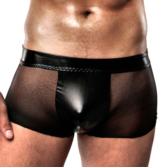 Passion Wet Look And Mesh Shorts